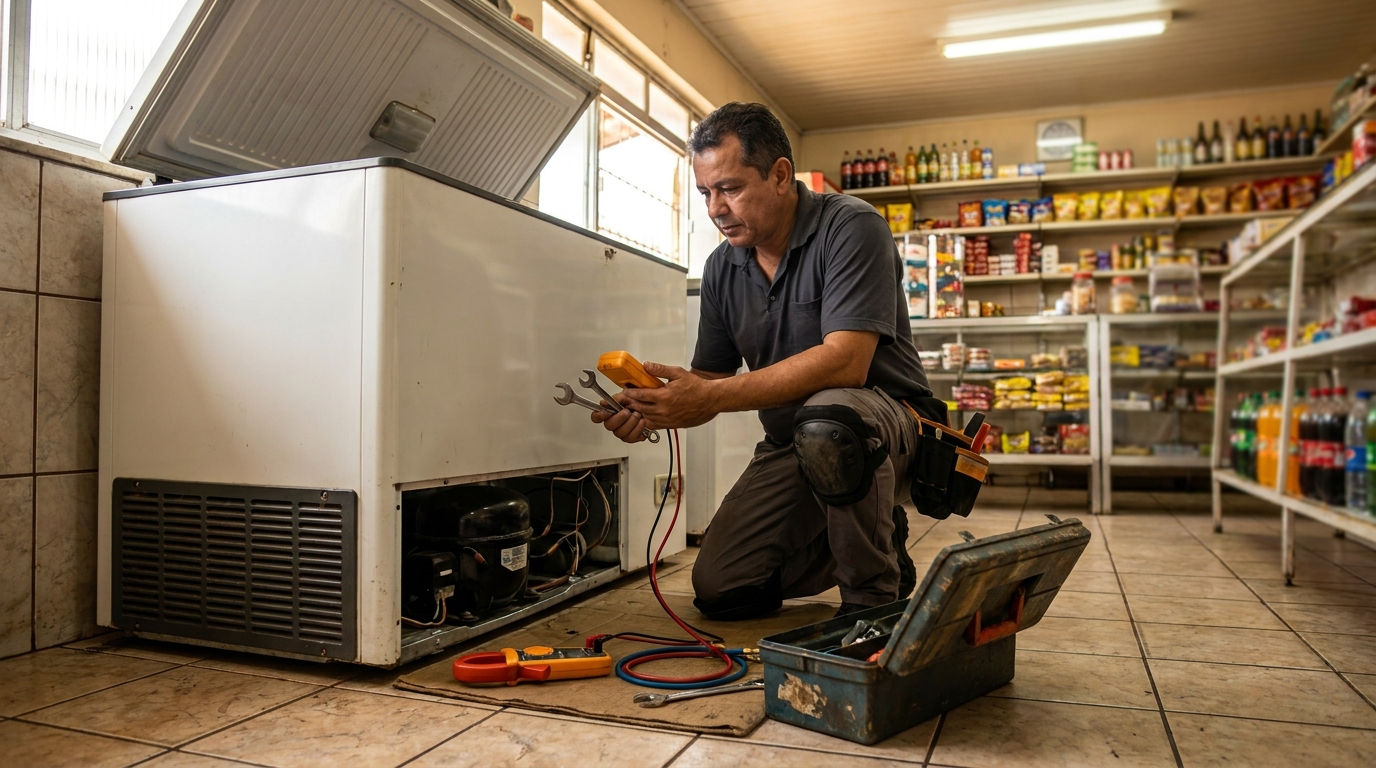 Técnico de conserto de freezer em residência em Maceió‑AL