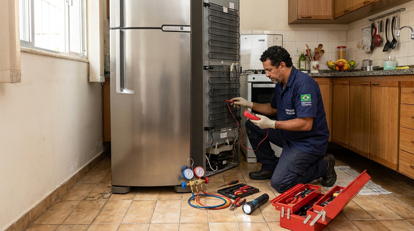 Técnico de conserto de geladeira em residência em Maceió‑AL